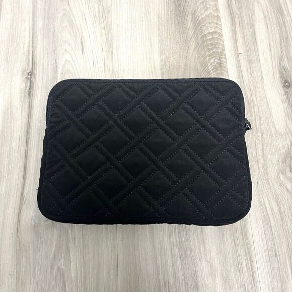 Vera Bradley Black Quilted Zip Around Small Tablet Pouch Case - Picture 3 of 6
